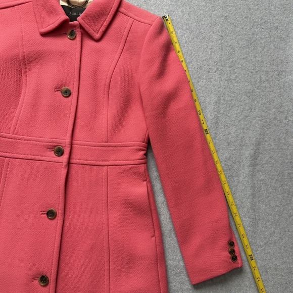 J.Crew Lady Day Coat Double Italian Cloth Wool Womens Size 4 Pink - Picture 13 of 16